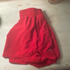 Red Lululemon Track Shorts Size 6-5”
